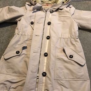 Burberry Tan Hooded Trench Coat